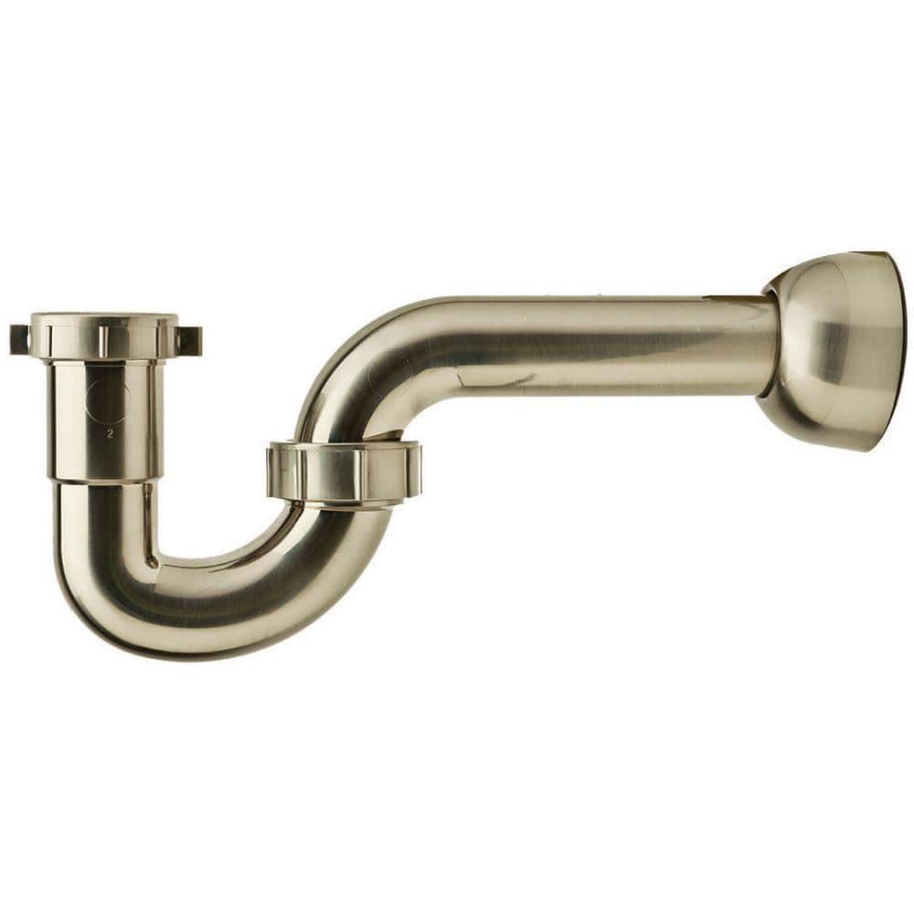 PF WaterWorks 1-1/2 in. Decorative ABS Plastic P-Trap in ABS Plastic in Brushed Nickel (1)