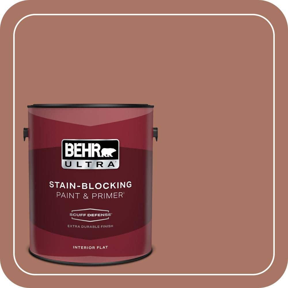 BEHR ULTRA 1 gal. #MQ1-60 Sienna Extra Durable Flat Interior Paint & Primer (1)