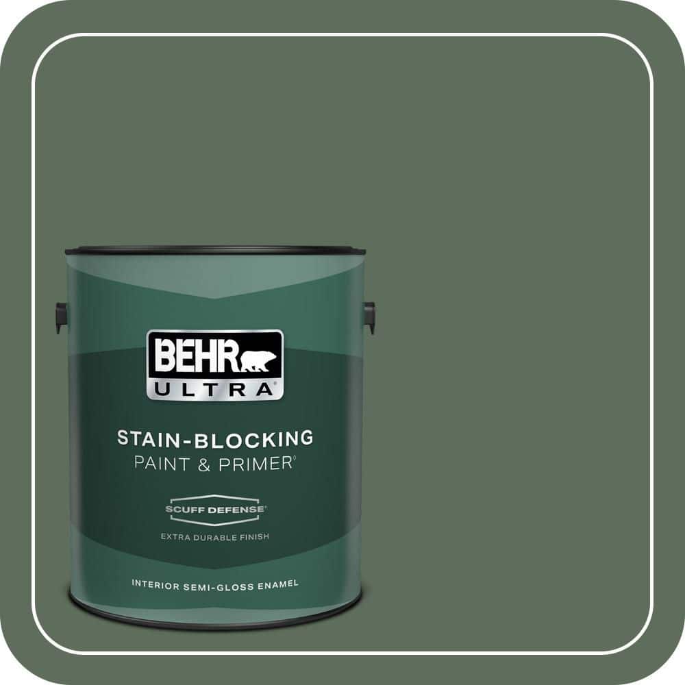 BEHR ULTRA 1 gal. #N400-6 Terrarium Extra Durable Semi-Gloss Enamel Interior Paint & Primer