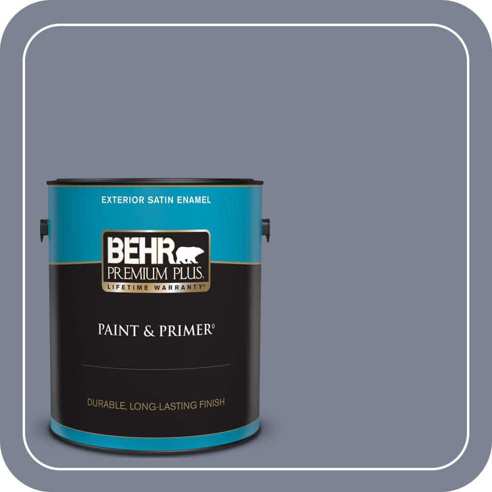 BEHR PREMIUM PLUS 1 gal. #610F-6 Deep Smoke Signal Satin Enamel Exterior Paint & Primer
