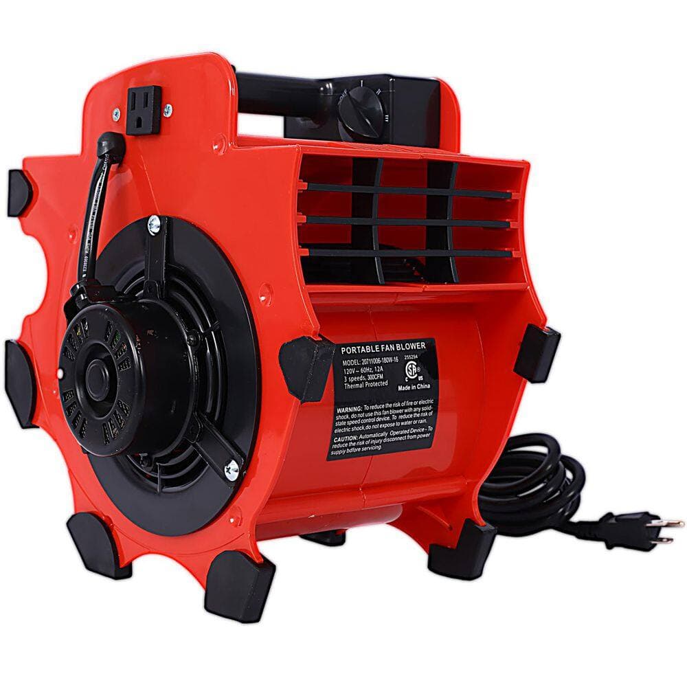 Edendirect 12 in. 3-Speed Heavy-Duty Portable Floor Blower Fan (Red) - 4-Adjustable Angles, for Garages, Job Sites and Workspaces (3)