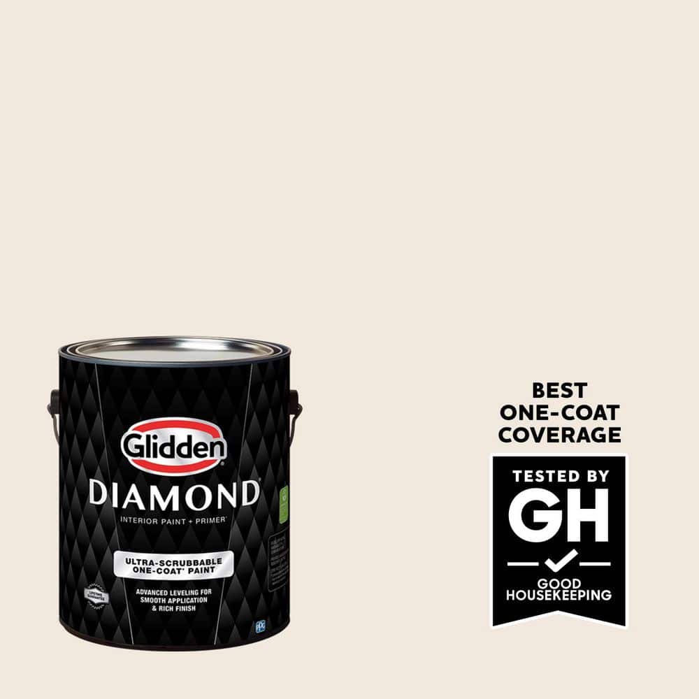 Glidden Diamond 1 gal. PPG1202-1 Vanilla Tan Flat Interior Paint with Primer