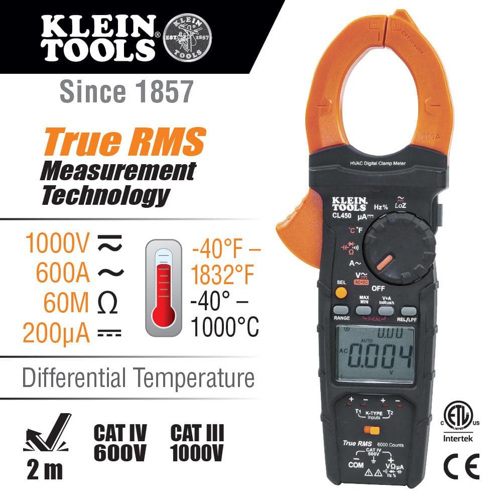Klein Tools HVAC Clamp Meter with Differential Temperature (2)