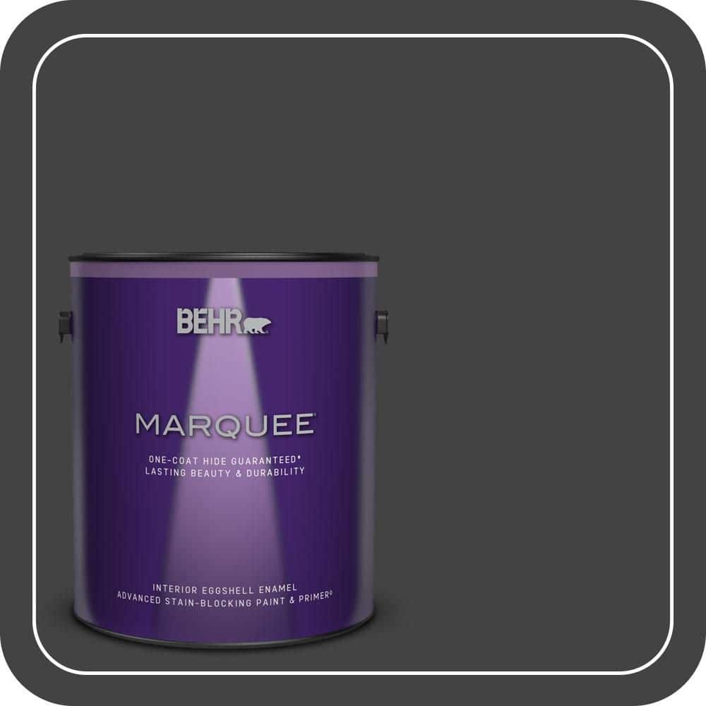 BEHR MARQUEE 1 gal. #S-H-790 Black Suede Eggshell Enamel Interior Paint & Primer