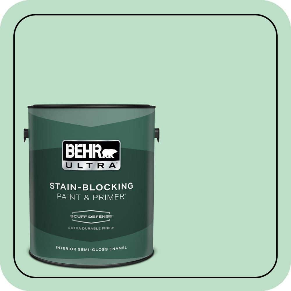 BEHR ULTRA 1 gal. #470C-3 Spirited Green Extra Durable Semi-Gloss Enamel Interior Paint & Primer