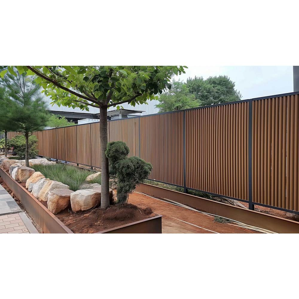 Ejoy 8.5 in. x 106 in. x 1 in. Composite Cladding Siding Outdoor Wall Panel Board in Light Teak Color (Set of 20-Piece) (2)