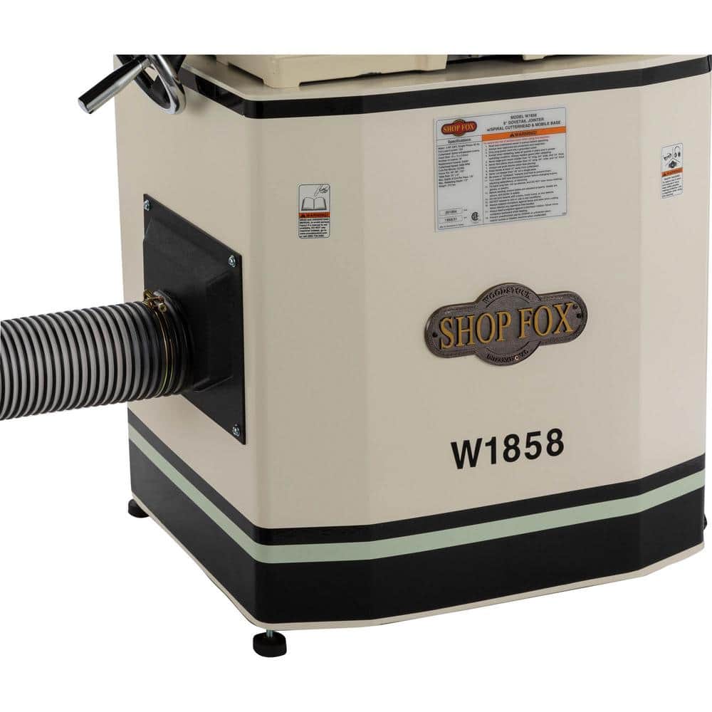Shop Fox 8 in. 230-Volt 3HP Dovetail Jointer with Helical Cutterhead and Mobile Base (2)