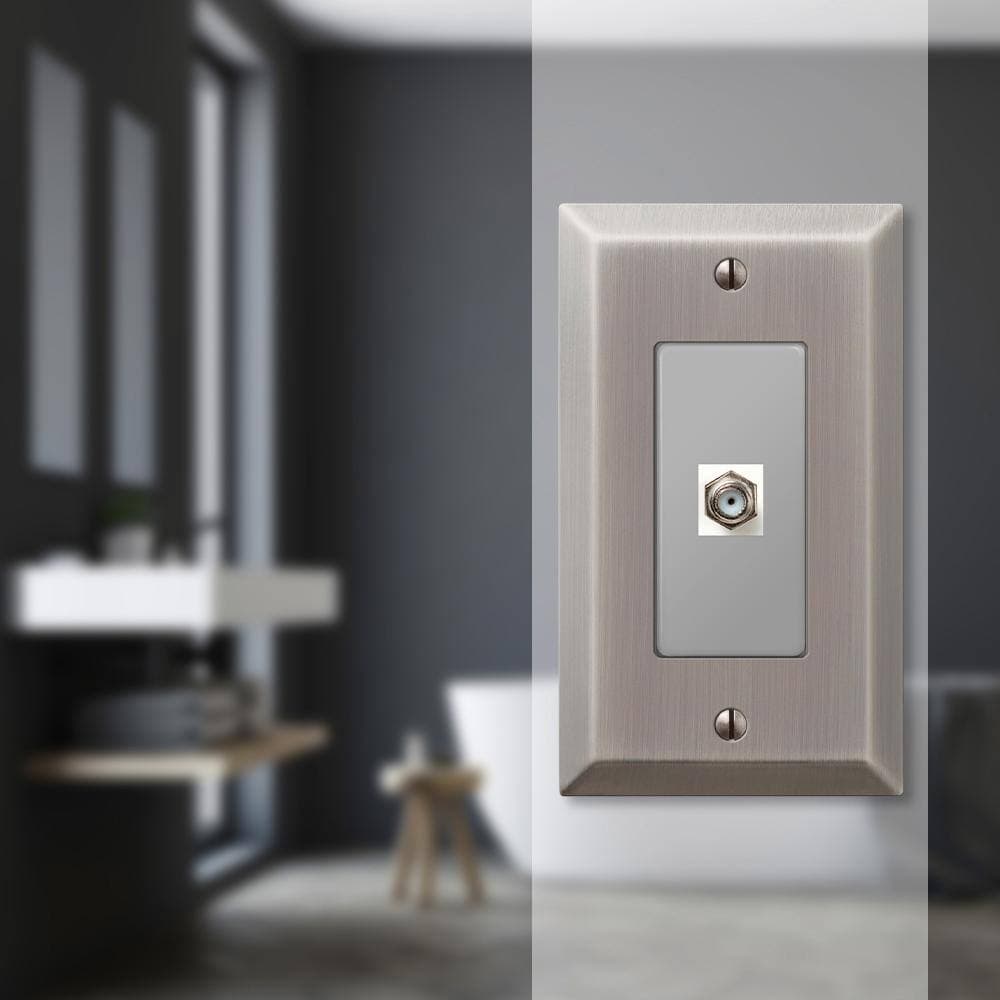 AMERELLE Metallic Gang Coax Steel Wall Plate (2)