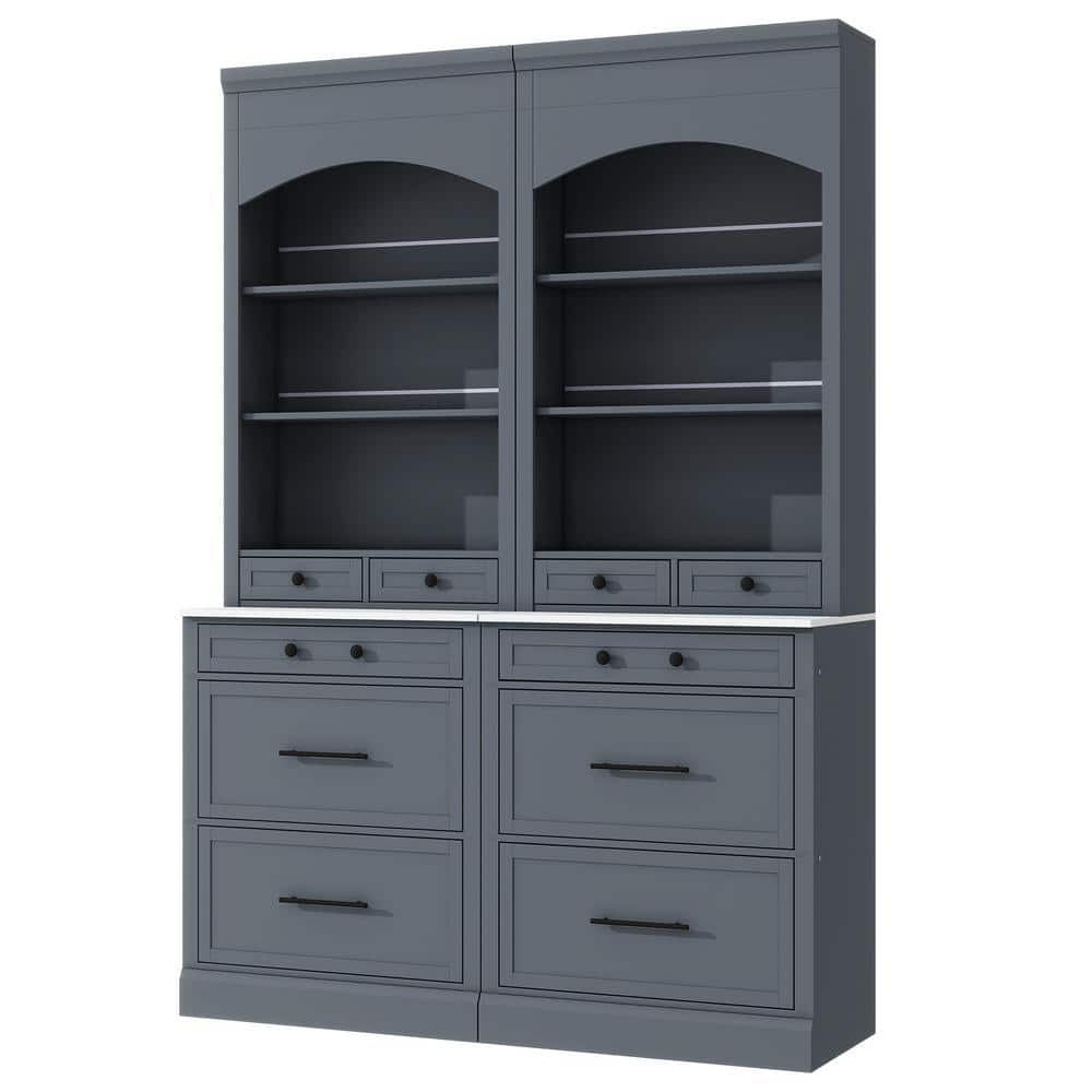 COWLOWN 28.7 in. W x 10.4 in. D x 83.7 in. H Bathroom Gray Linen Cabinet Set of 2 (1)