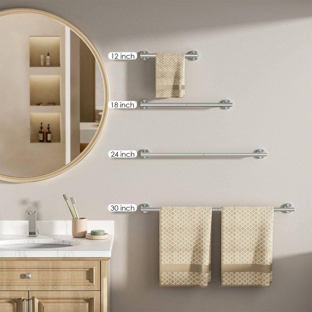 Wudkey Wall Mounted Stainless Steel Towel Bar Include Mounting Hardware, Anti-Corrosion, Easy Install (3)