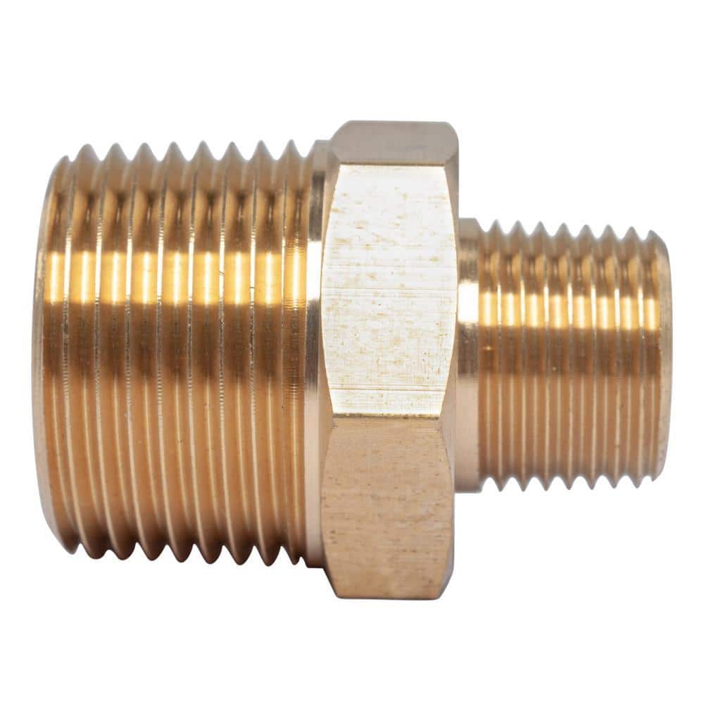 LTWFITTING 3/4 in. x 3/8 in. MIP Brass Pipe Hex Reducing Nipple Fitting (5-Pack)