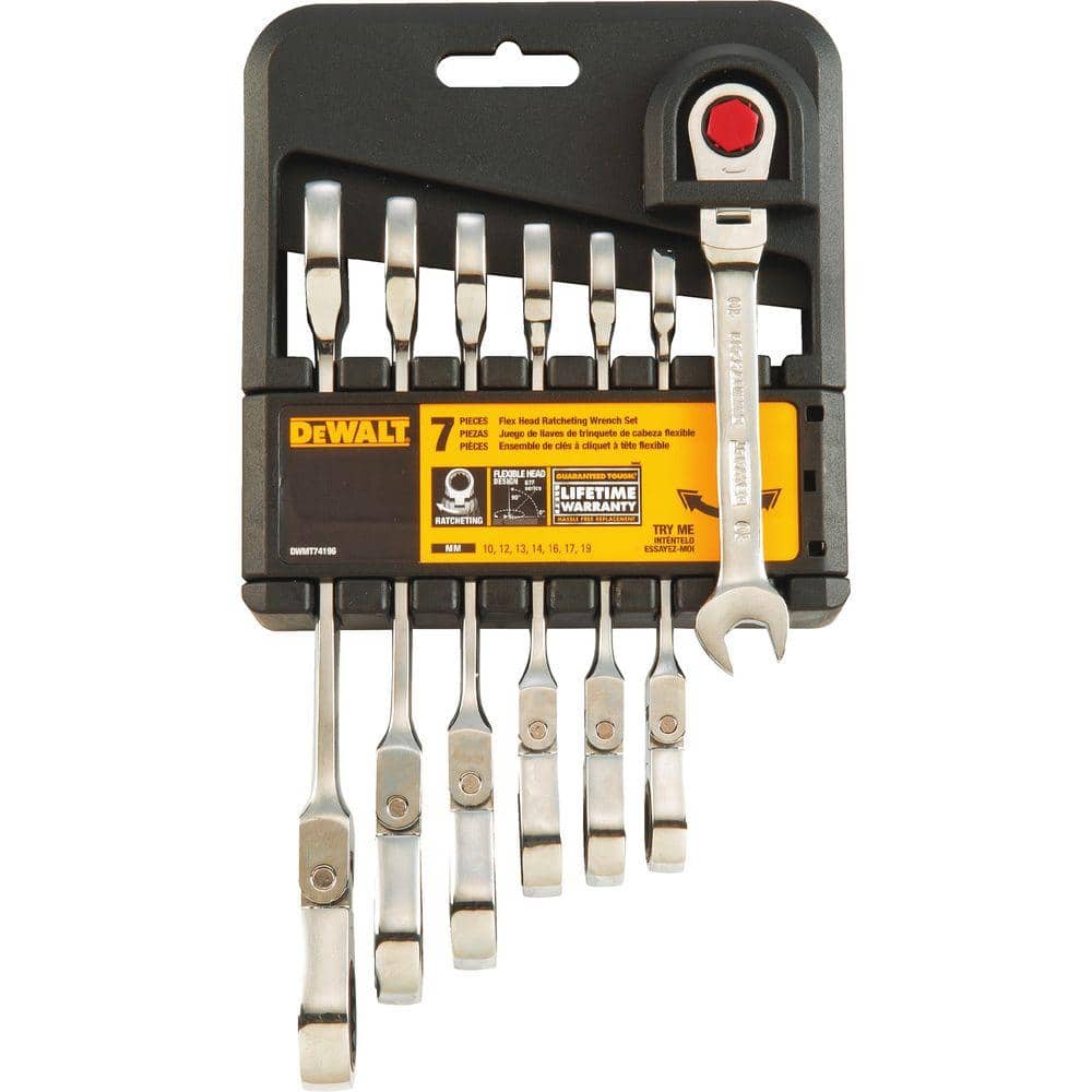 DEWALT Metric Ratcheting Flex Head Combination Wrench Set (7-Piece) (1)