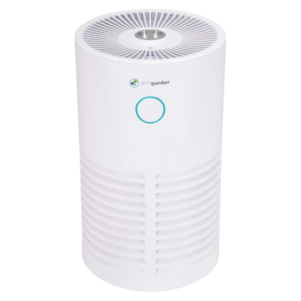 GermGuardian 728 sq. ft. 360° HEPA Filter Tabletop Air Purifier 15 in. White for Home, UV-C, Wildfire Smoke, Dust, Odors, Allergens