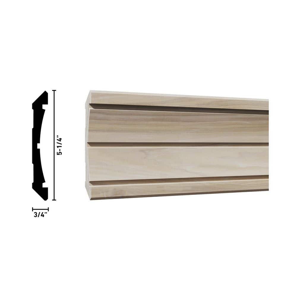 Ornamental Mouldings . 75 in. D x 5.25 in. W x 92 in. L Unfinished Poplar Wood Millora Crown Moulding (3)