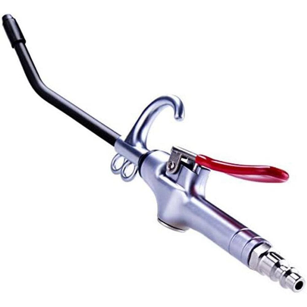 Unbranded 12.99 Inch Aluminum Air Blow Gun Dust Cleaning Tool with Extended Rubber Guard Nozzle for Compressor Use (1-Pack)