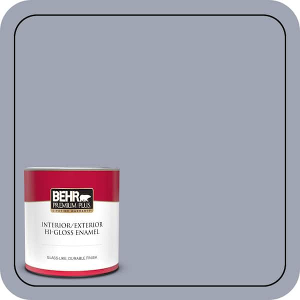 BEHR PREMIUM PLUS 1 qt. #PPU15-11 Great Falls Hi-Gloss Enamel Interior/Exterior Paint & Primer (2)