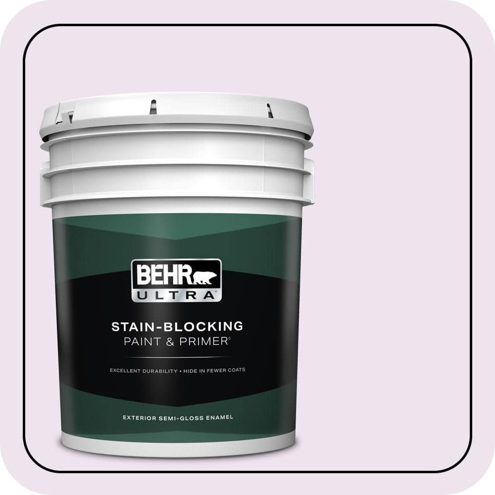 BEHR ULTRA 5 gal. #670A-1 Quartz Pink Semi-Gloss Enamel Exterior Paint & Primer