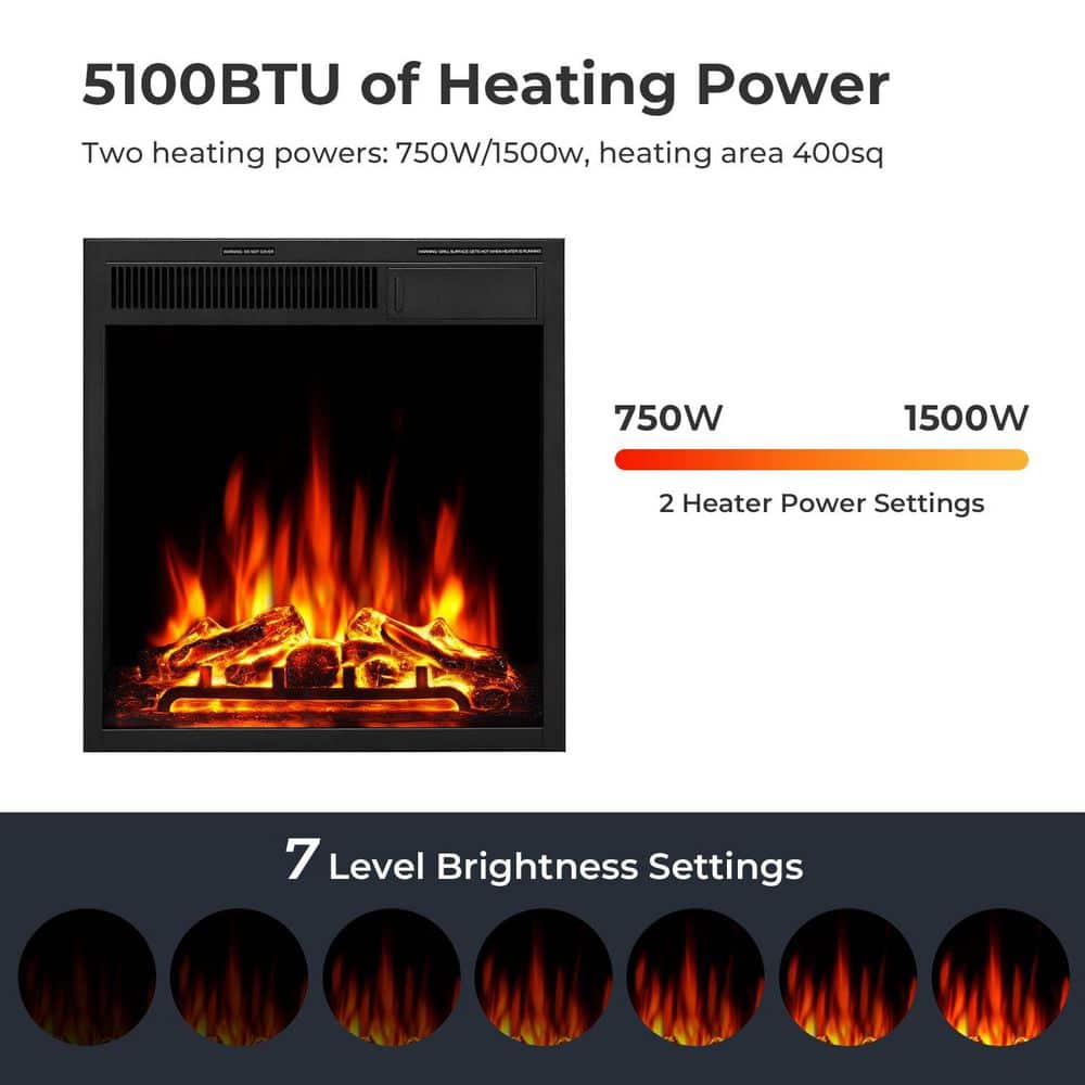 R.W.FLAME 43 in. Corner Freestanding Wooden Electric Fireplace in White (3)