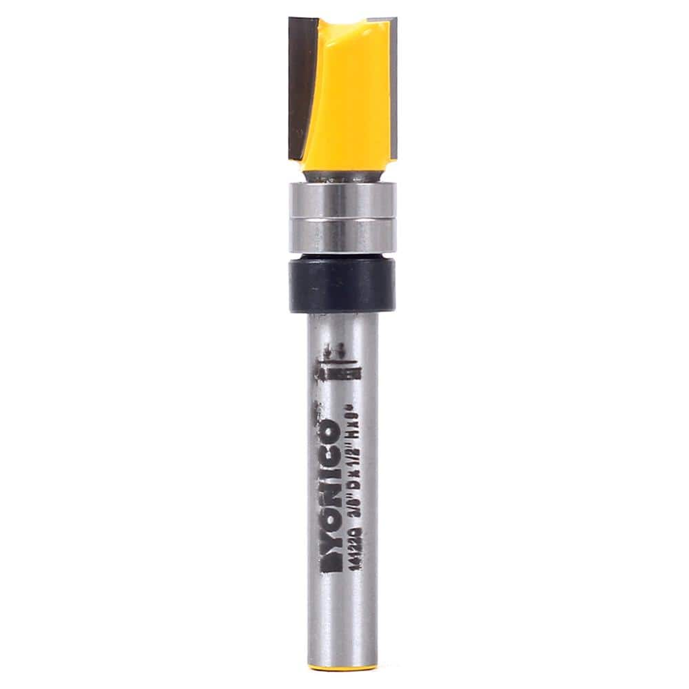 Yonico Template Flush Trim 3/8 in. Dia 1/4 in. Shank Carbide Tipped Router Bit
