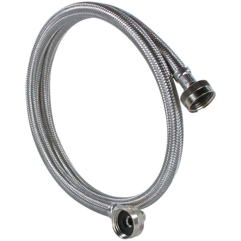 CERTIFIED APPLIANCE ACCESSORIES 5 ft. Braided Stainless Steel Washing Machine Hose with Elbow (2)
