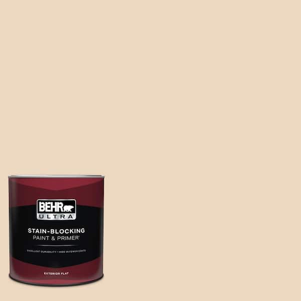 BEHR ULTRA 1 qt. #PPU4-10A Sandy Beige Flat Exterior Paint and Primer (2)