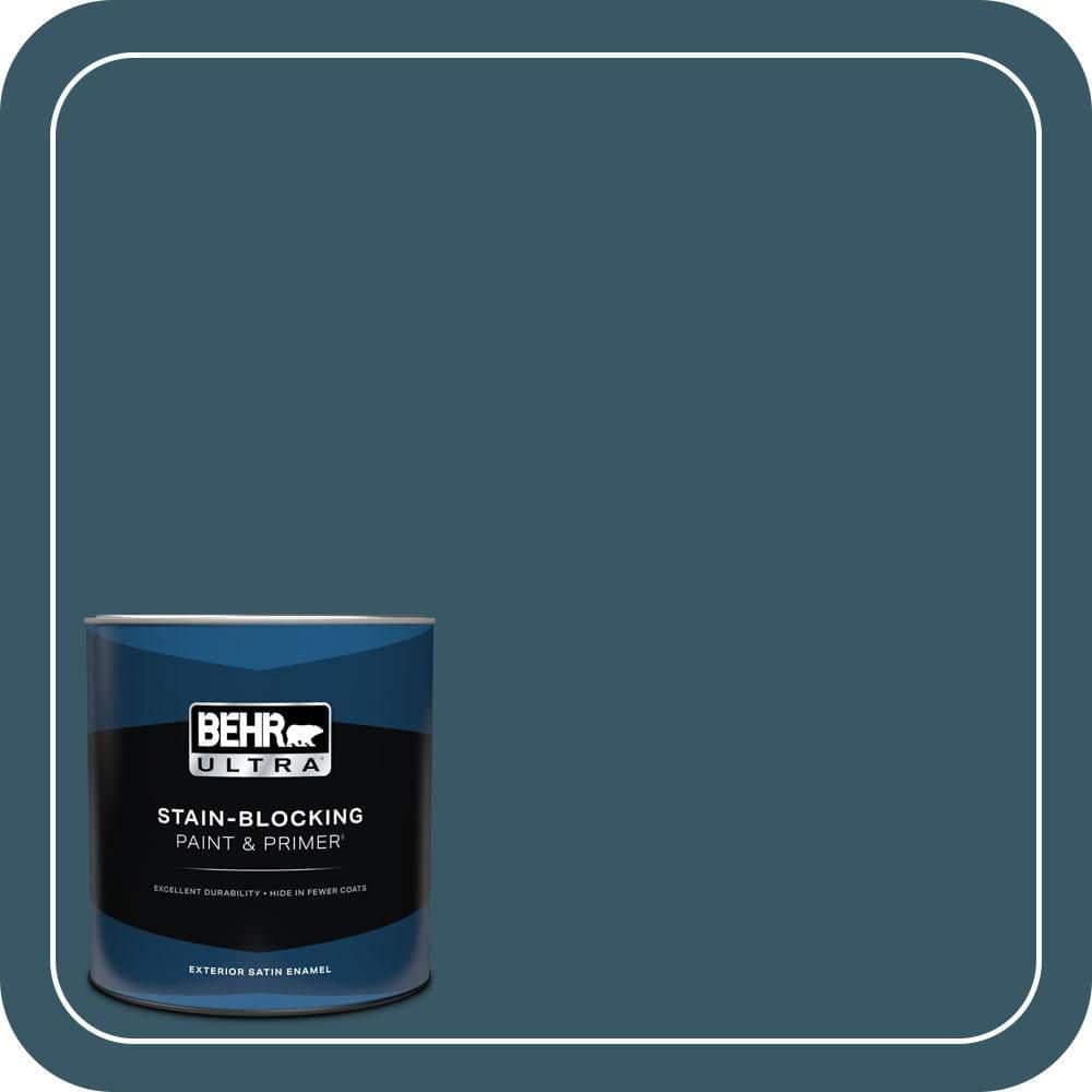 BEHR ULTRA 1 qt. #S460-7 Deep Breath Satin Enamel Exterior Paint & Primer