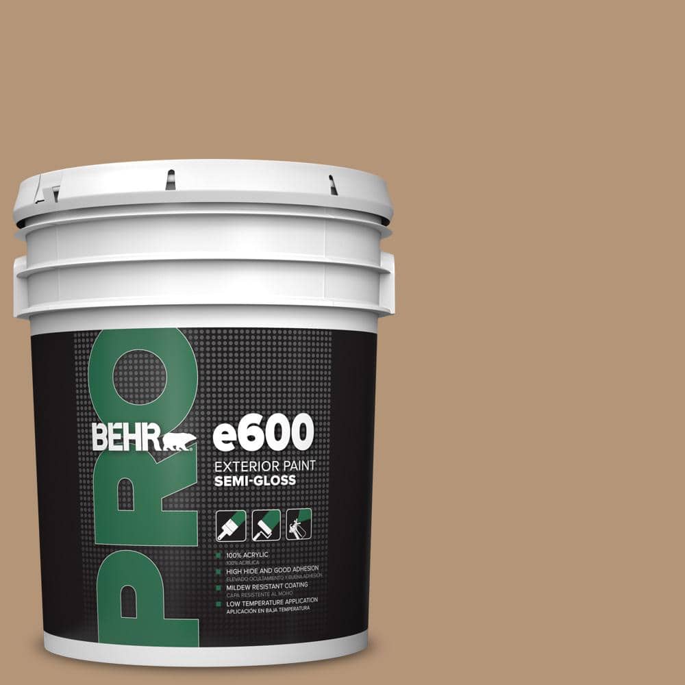 BEHR PRO 5 gal. #280F-4 Burnt Almond Semi-Gloss Acrylic Exterior Paint