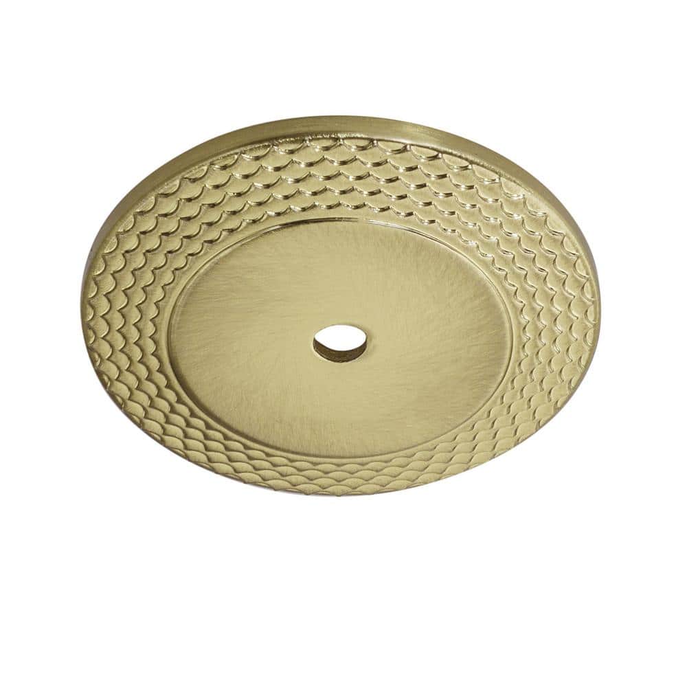 Sumner Street Home Hardware Paris 1-3/4 in. (45 mm) Traditional Satin Brass Mermaid Scale Cabinet Backplate (3)