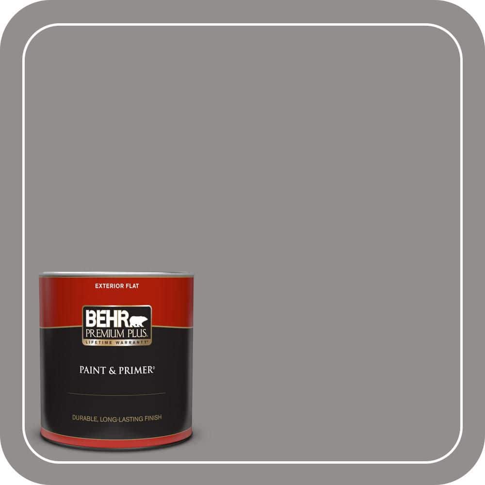 BEHR PREMIUM PLUS 1 qt. #PPU16-14 Plum Smoke Flat Exterior Paint & Primer