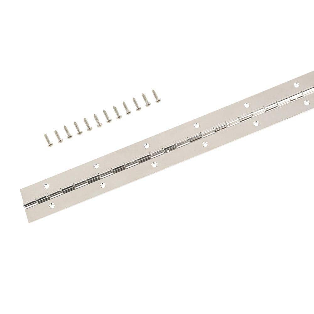 Everbilt 1-1/16 in. x 12 in. Bright Nickel Continuous Hinge