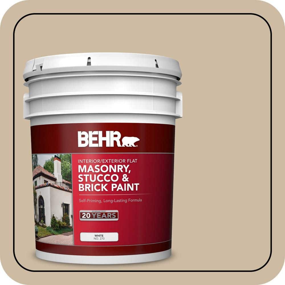 BEHR 5 gal. #710C-3 Gobi Desert Flat Interior/Exterior Masonry, Stucco and Brick Paint