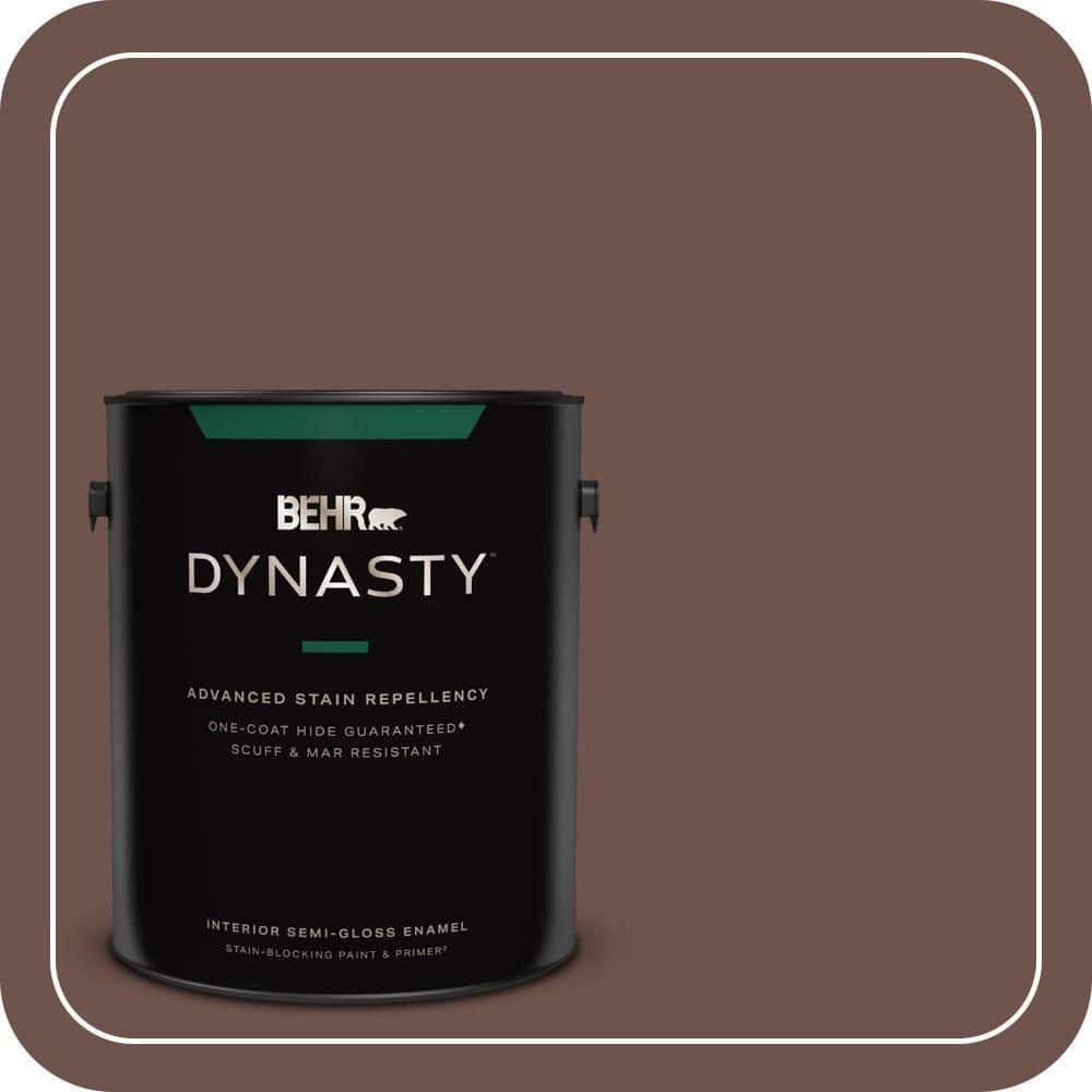BEHR DYNASTY 1 gal. #N150-6 Coffee Beans Semi-Gloss Enamel Interior Stain-Blocking Paint & Primer