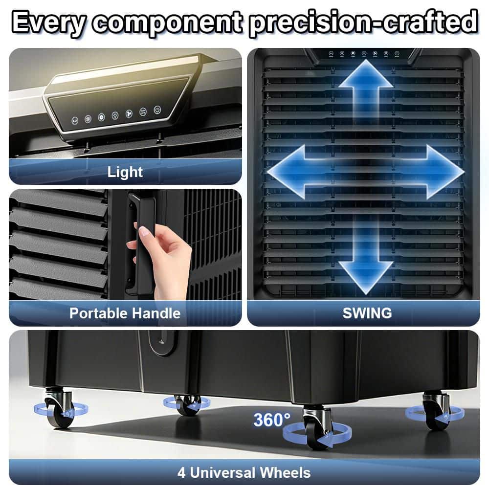 AIRJOYHI 12000 CFM 3-Speed Portable Evaporative Cooler (Swamp Cooler) for 3200 sq. ft. (2)