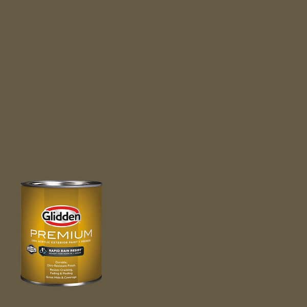 Glidden Premium 1 qt. PPG1102-7 Pine Cone Satin Exterior Latex Paint (2)