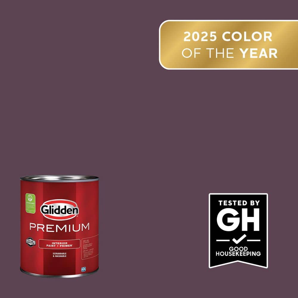 Glidden Premium 1 qt. PPG1046-7 Purple Basil Flat Interior Latex Paint