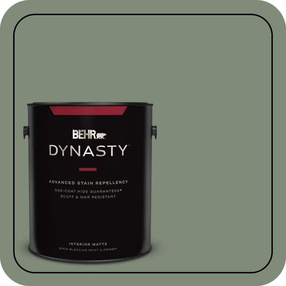 BEHR DYNASTY 1 gal. #N400-5 Thai Basil One-Coat Hide Matte Interior Stain-Blocking Paint & Primer