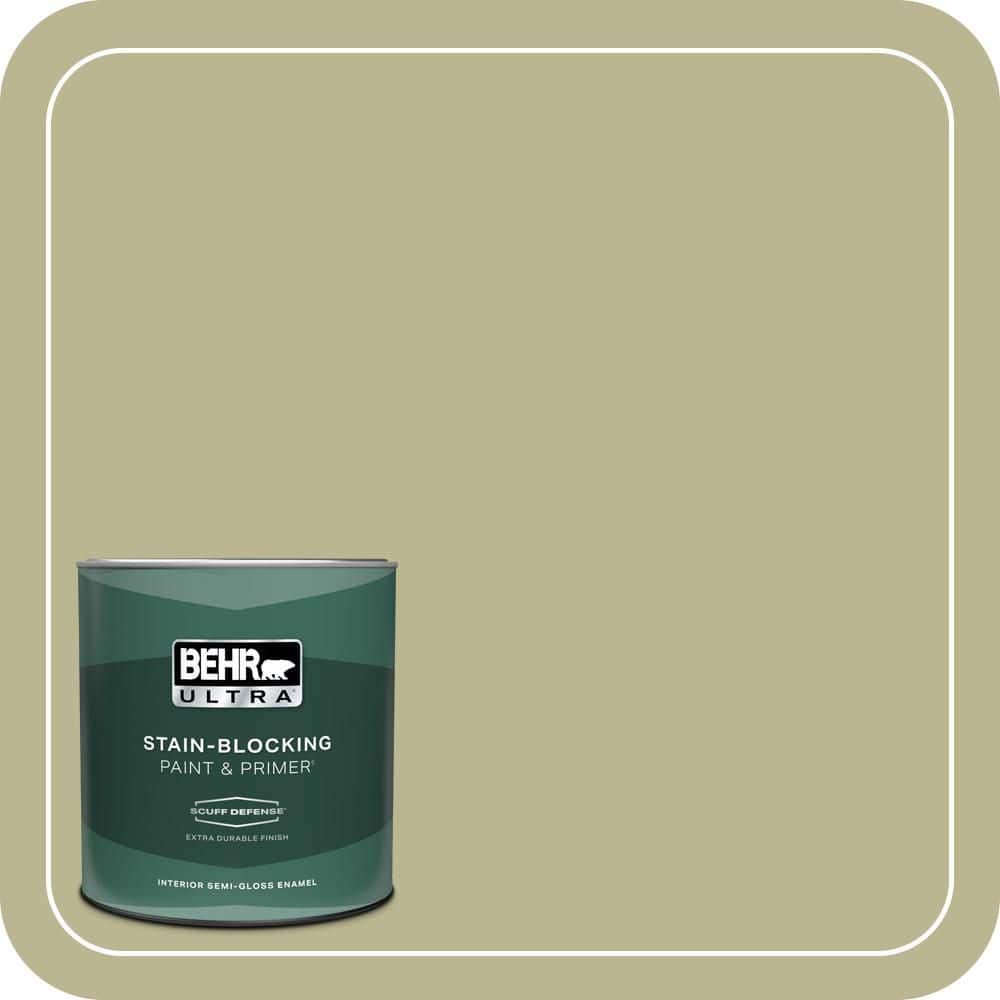 BEHR ULTRA 1 qt. #MQ6-56 Lichen Extra Durable Semi-Gloss Enamel Interior Paint & Primer