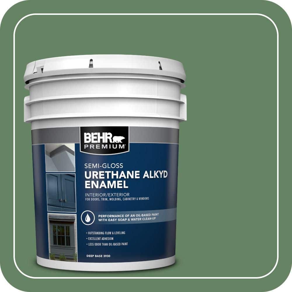 BEHR PREMIUM 5 gal. #S400-6 Tuscan Herbs Urethane Alkyd Semi-Gloss Enamel Interior/Exterior Paint