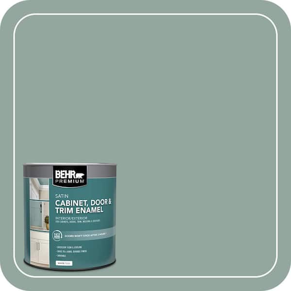 BEHR PREMIUM 1 qt. #PPU12-05 Lotus Leaf Satin Enamel Interior/Exterior Cabinet, Door & Trim Paint (2)