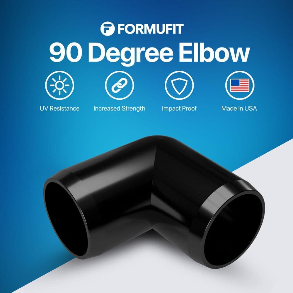 Formufit 1-1/2 in. Furniture Grade PVC 90-Degree Elbow in Black (4-Pack) (2)