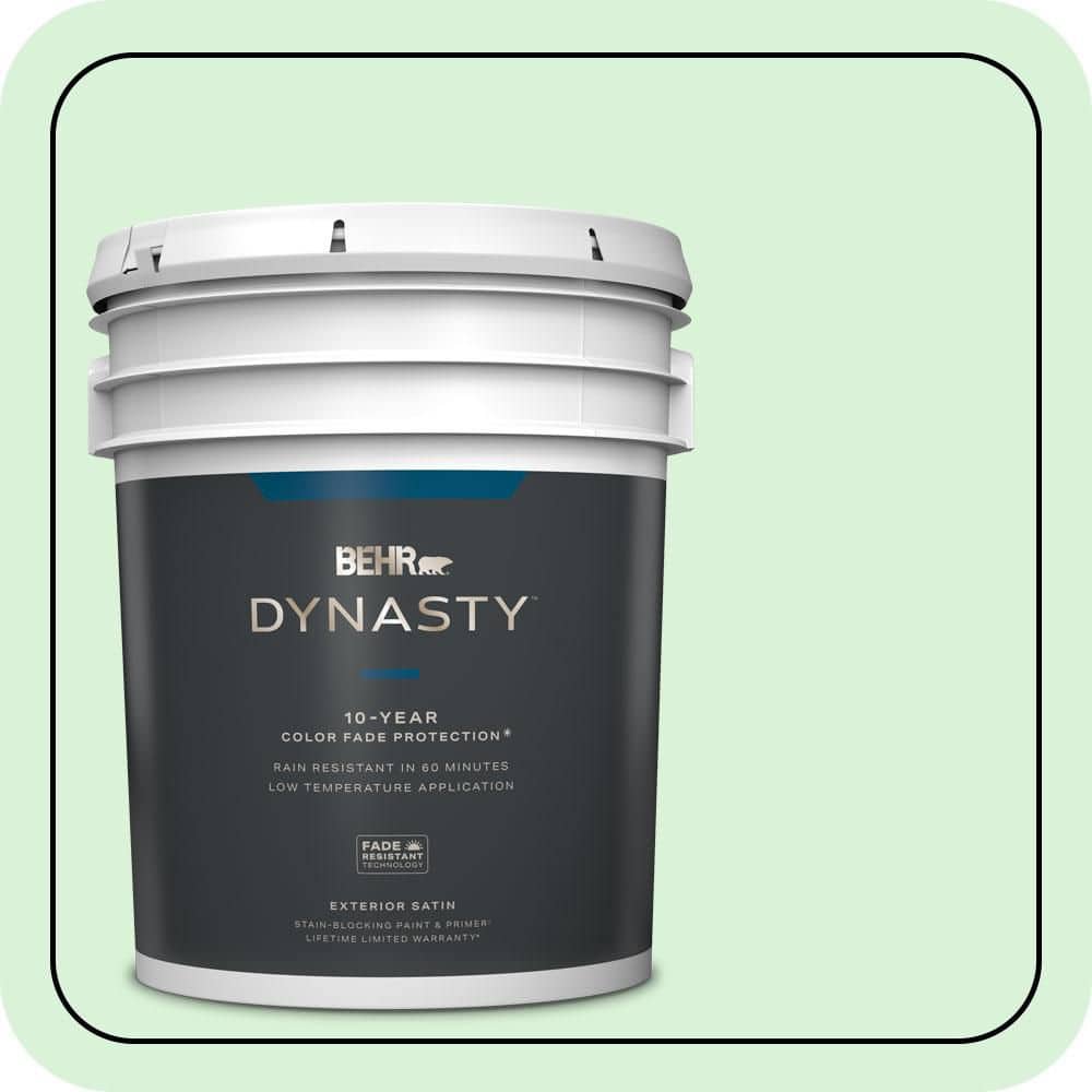 BEHR DYNASTY 5 gal. #P390-1 Frostini Satin Enamel Exterior Stain-Blocking Paint & Primer