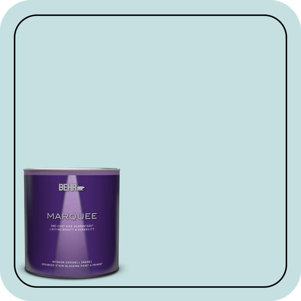 BEHR MARQUEE 1 qt. #T17-04 Peek a Blue Eggshell Enamel Interior Paint & Primer