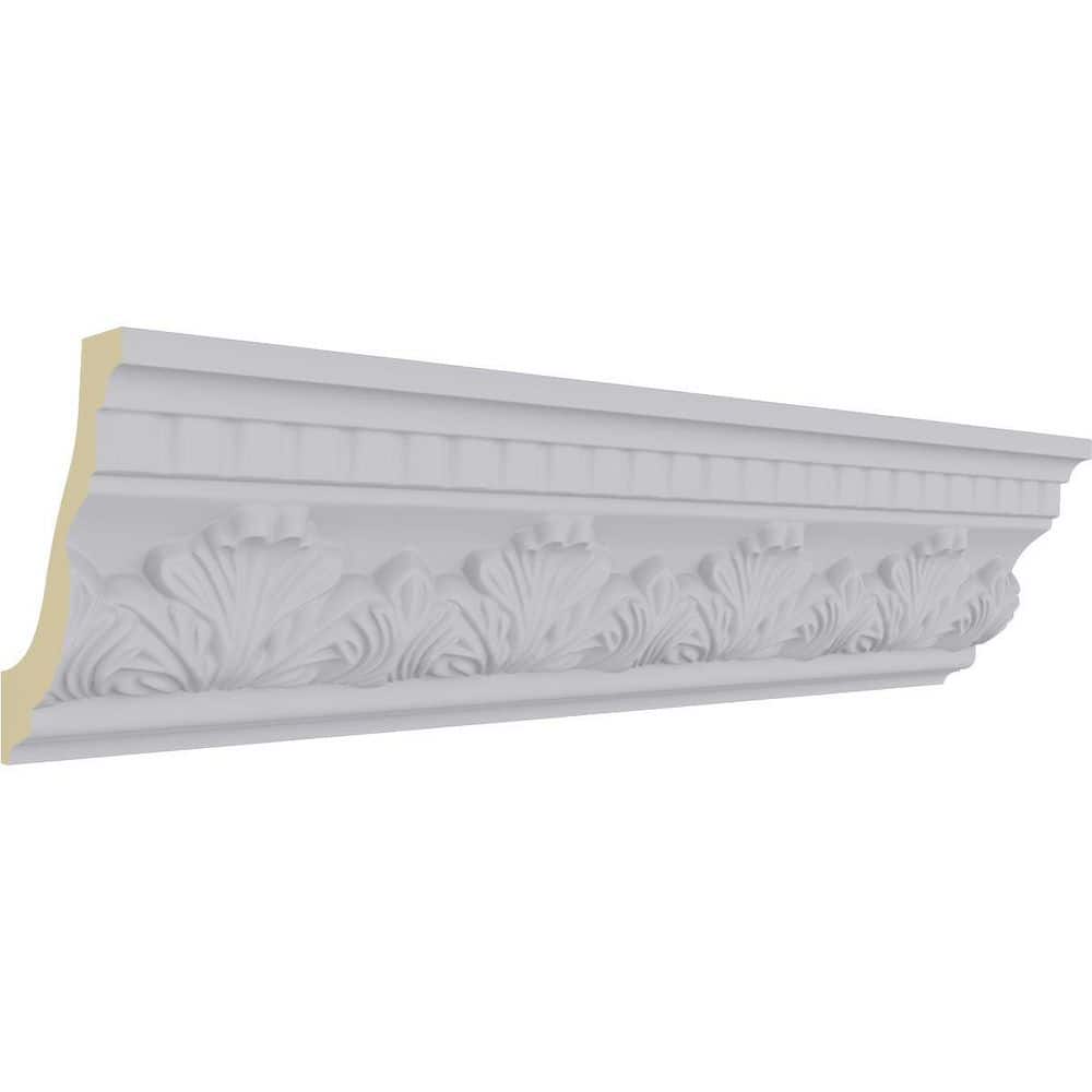 Ekena Millwork 3-1/4 in. x 4-1/2 in. x 94-1/2 in. Polyurethane Devon Crown Moulding (2)
