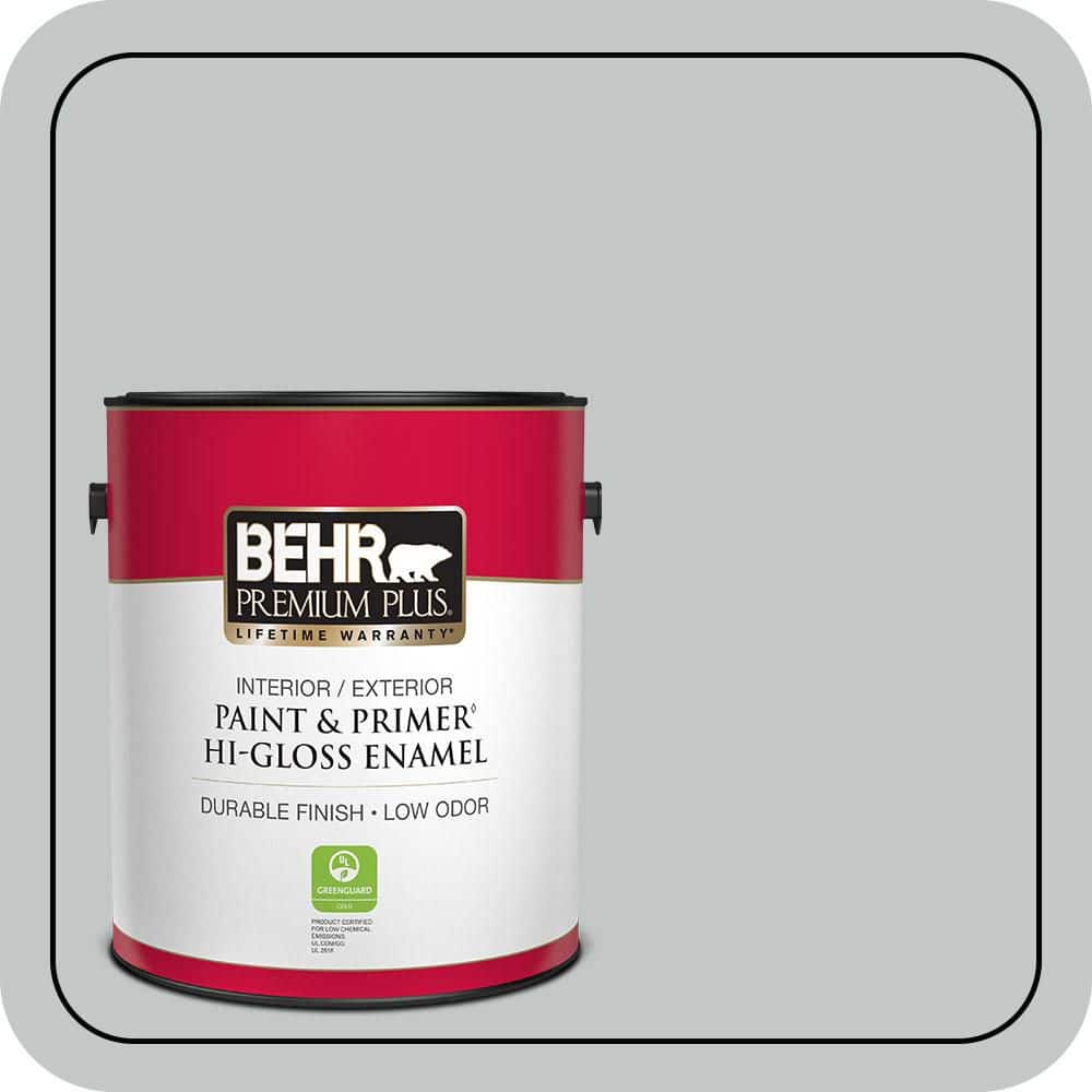 BEHR PREMIUM PLUS 1 gal. #N450-2 Zero Gravity Hi-Gloss Enamel Interior/Exterior Paint & Primer