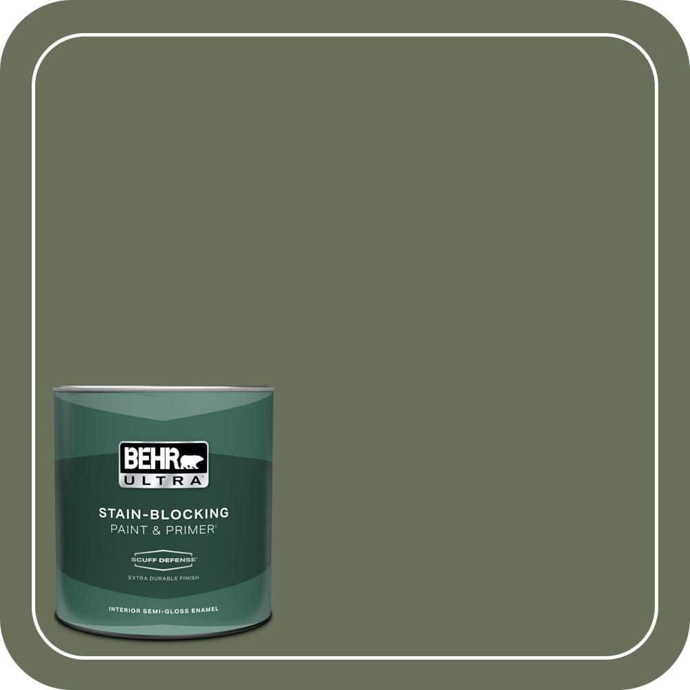 BEHR ULTRA 1 qt. #N390-6 Laurel Garland Extra Durable Semi-Gloss Enamel Interior Paint & Primer