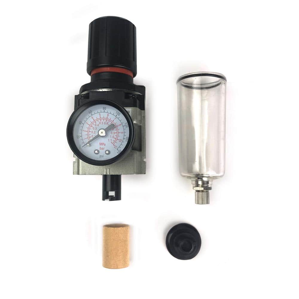 Primefit FR3802G 3/8 in. Air Filter Regulator Combo with Pressure Gauge with Max Inlet 200 PSI and Max Outlet 160 PSI (2)