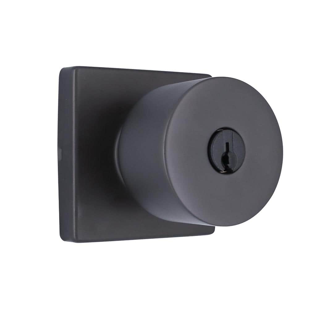 Home Decorators Collection Ridgeway Door Knob with Square Rose Featuring Dual Keyway