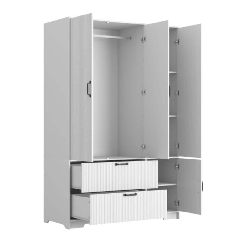 Unbranded 47.2 in. W x 19.68 in. D x 71.65 in. H Bathroom White Linen Cabinet