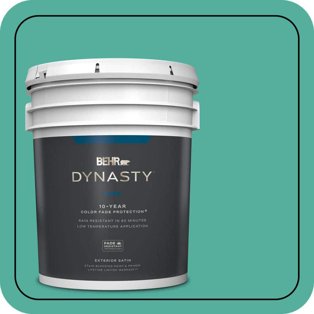 BEHR DYNASTY 5 gal. #P440-5 Water Park Satin Enamel Exterior Stain-Blocking Paint & Primer