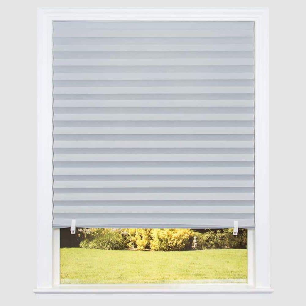 Redi Shade No Tools Original Room Darkening Pleated Paper Shade Gray, 48 in. W x 72 in. L